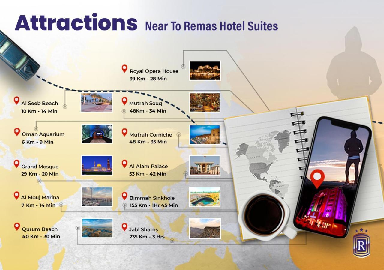 Remas Hotel Suites - Al Khoudh, Seeb, Muscat Bagian luar foto